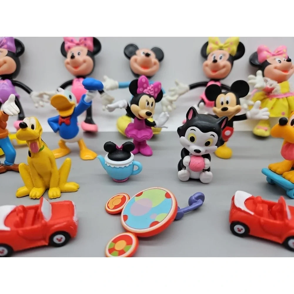 Minnie Mouse Mickey Mouse & Friends Plastic Poseable Figurines Vintage Lot Of 21